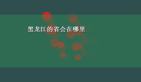 黑龙江的省会在哪里