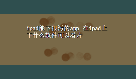 ipad能下很污的app 在ipad上下什么软件可以看片