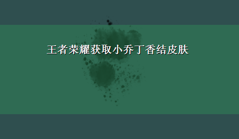 王者荣耀获取小乔丁香结皮肤