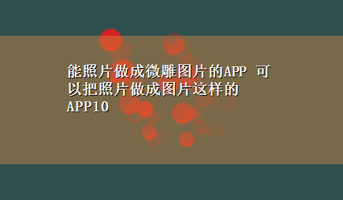 能照片做成微雕图片的APP 可以把照片做成图片这样的APP10