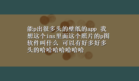 能p出很多头的壁纸的app 我想这个ins里面这个照片的p图软件叫什么 可以有好多好多头的哈哈哈哈哈哈哈