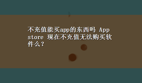 不充值能买app的东西吗 App store 现在不充值无法购买软件么？