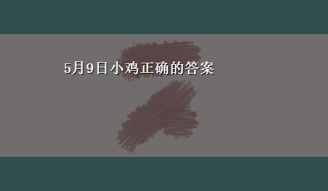 5月9日小鸡正确的答案