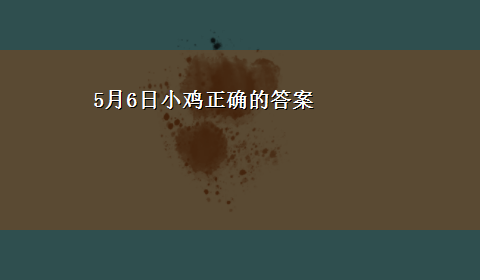 5月6日小鸡正确的答案