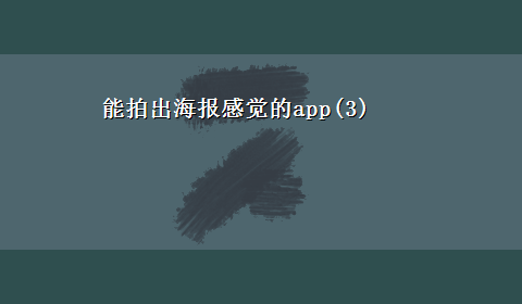 能拍出海报感觉的app(3)