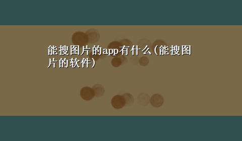 能搜图片的app有什么(能搜图片的软件)