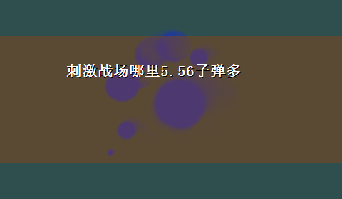 刺激战场哪里5.56子弹多