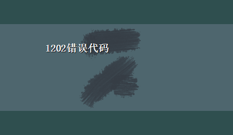 1202错误代码