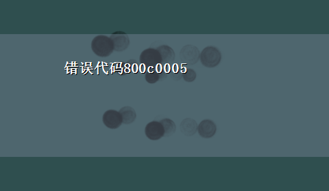 错误代码800c0005