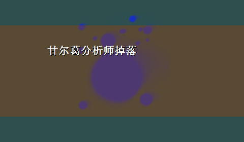 甘尔葛分析师掉落