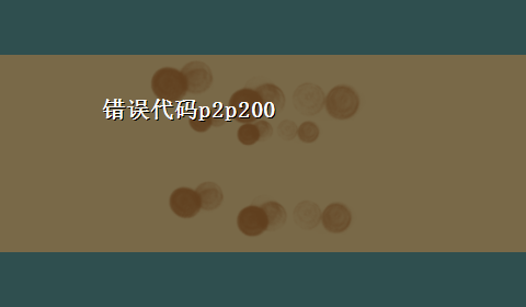 错误代码p2p200