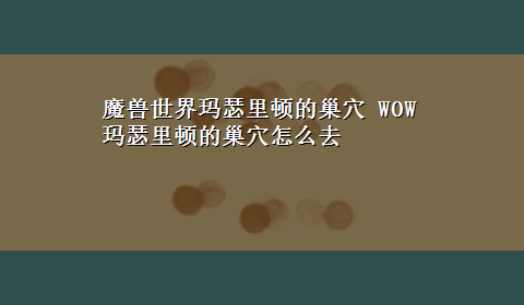 魔兽世界玛瑟里顿的巢穴 WOW玛瑟里顿的巢穴怎么去