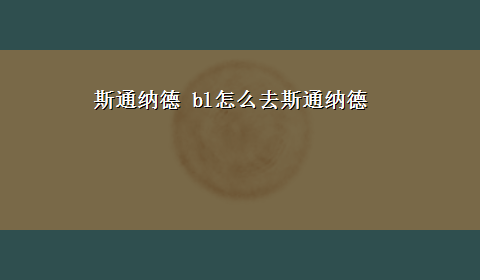 斯通纳德 bl怎么去斯通纳德