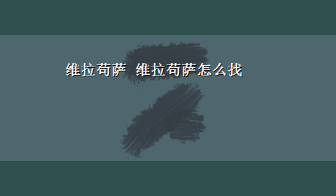 维拉苟萨 维拉苟萨怎么找