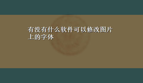 有没有什么软件可以修改图片上的字体