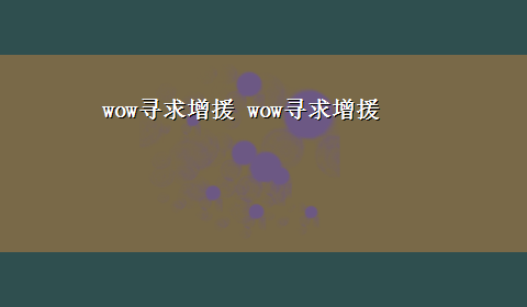 wow寻求增援 wow寻求增援