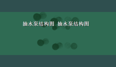 抽水泵结构图 抽水泵结构图