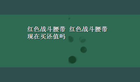 红色战斗腰带 红色战斗腰带现在买还值吗