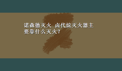 诺森德灭火 卤代烷灭火器主要靠什么灭火？